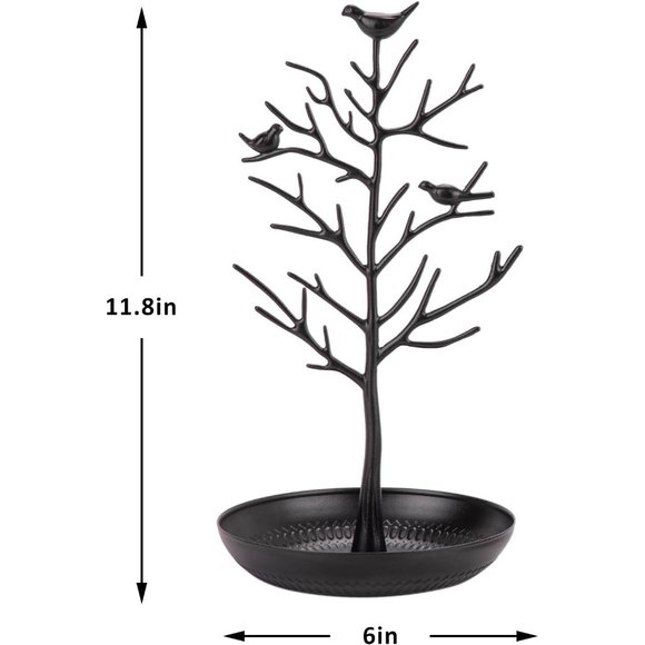 Girls Black Metal Retro Jewelry Tree for Necklaces Earrings and Ring - Picture 7 of 7